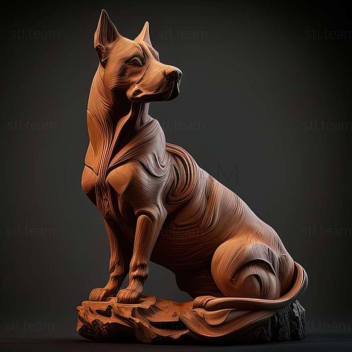 3D model Thai Ridgeback dog (STL)